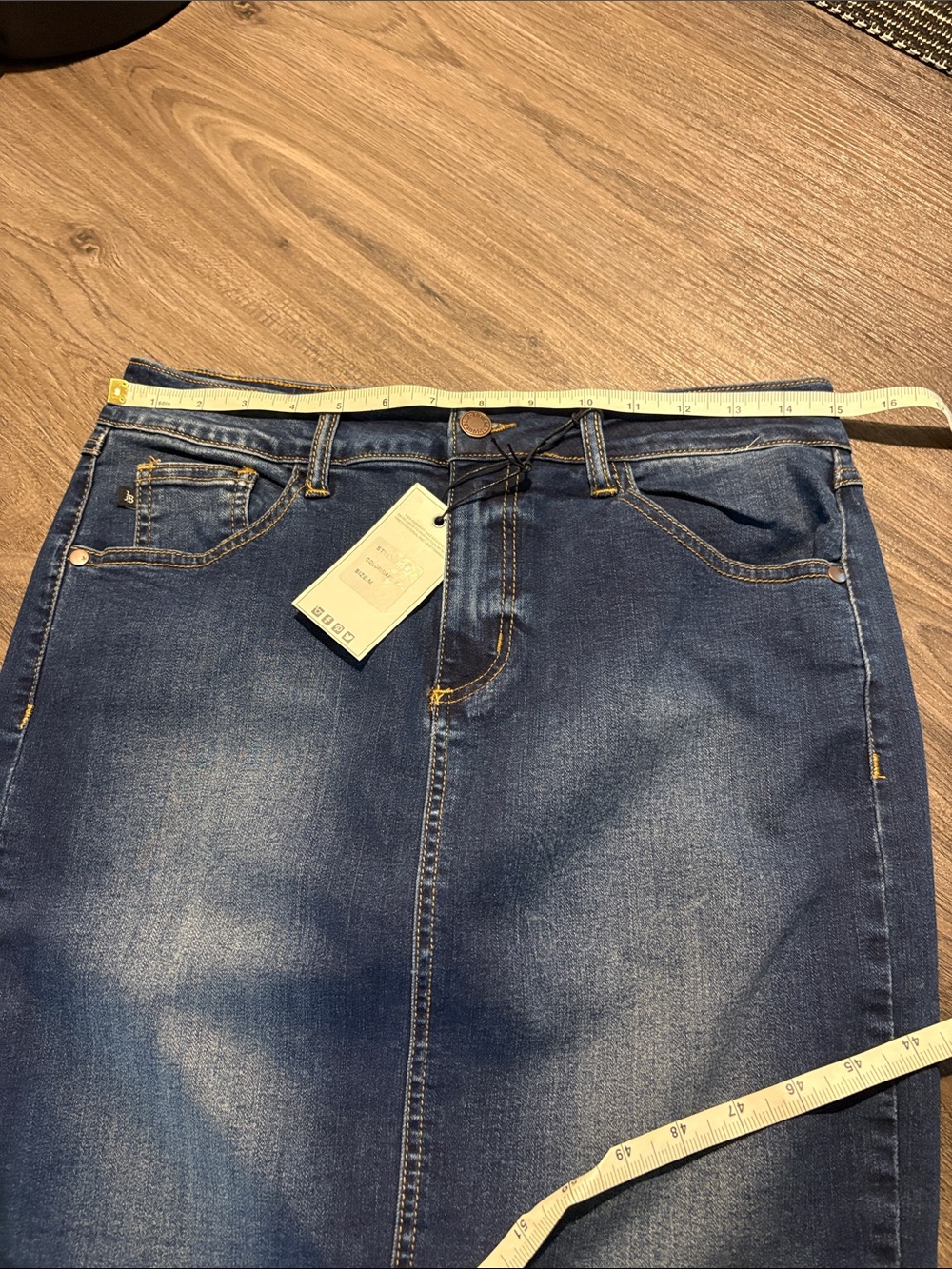 NWT Judy Blue Dark Blue Denim Pencil Skirt with Front Seam -Size Medium - Picture 5 of 8